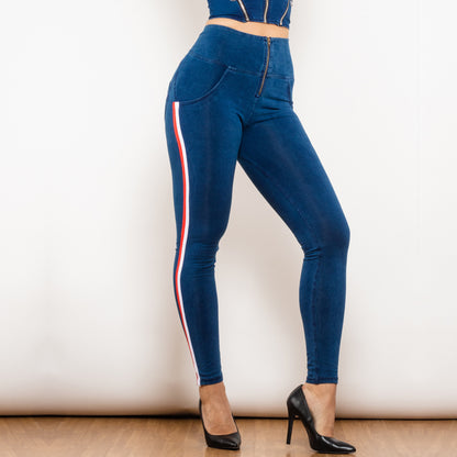 Jeans VitalFit Melody – Push-Up · Rayado · Slim Fit · Tiro Alto Jeans / Pantalones Mujer Mi tienda 826HWDDBlueJS L