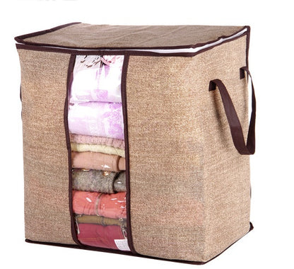 Organizador VitalCompact™ – Caja Plegable 51x45x29cm para Ropa, Edredones y Accesorios | Tela No Tejida con Ventana Transparente Organización y Hogar NovaVitalShop A 51×45×29cm