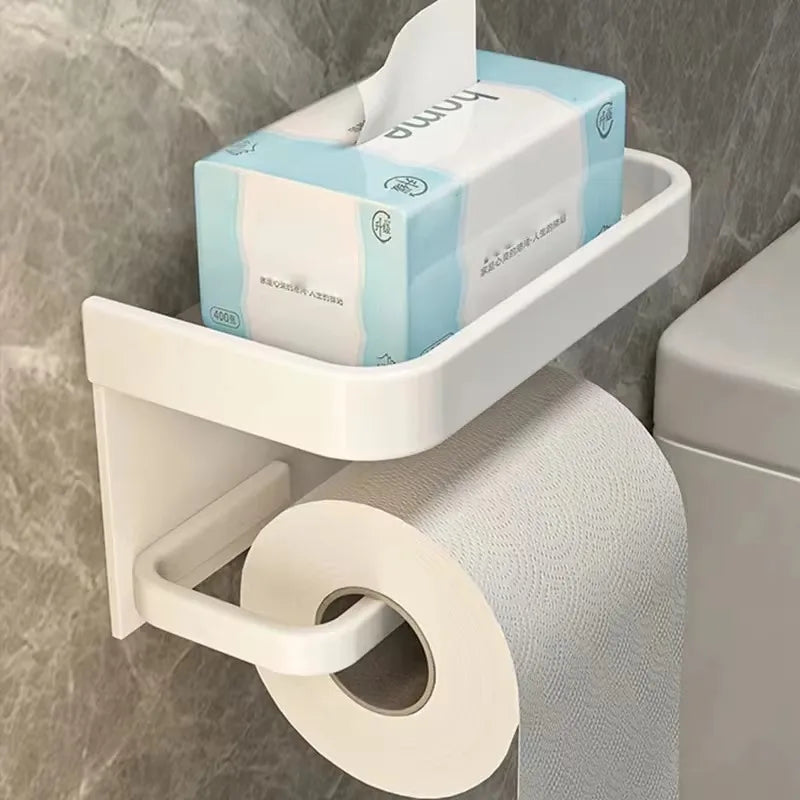 Porta Papel Higiénico VitalDesign™ – Negro y Dorado con Repisa | Elegancia y Funcionalidad para Baños Modernos Baño y Decoración NovaVitalShop white