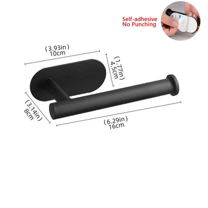 Porta Papel Higiénico VitalDesign™ – Negro y Dorado con Repisa | Elegancia y Funcionalidad para Baños Modernos