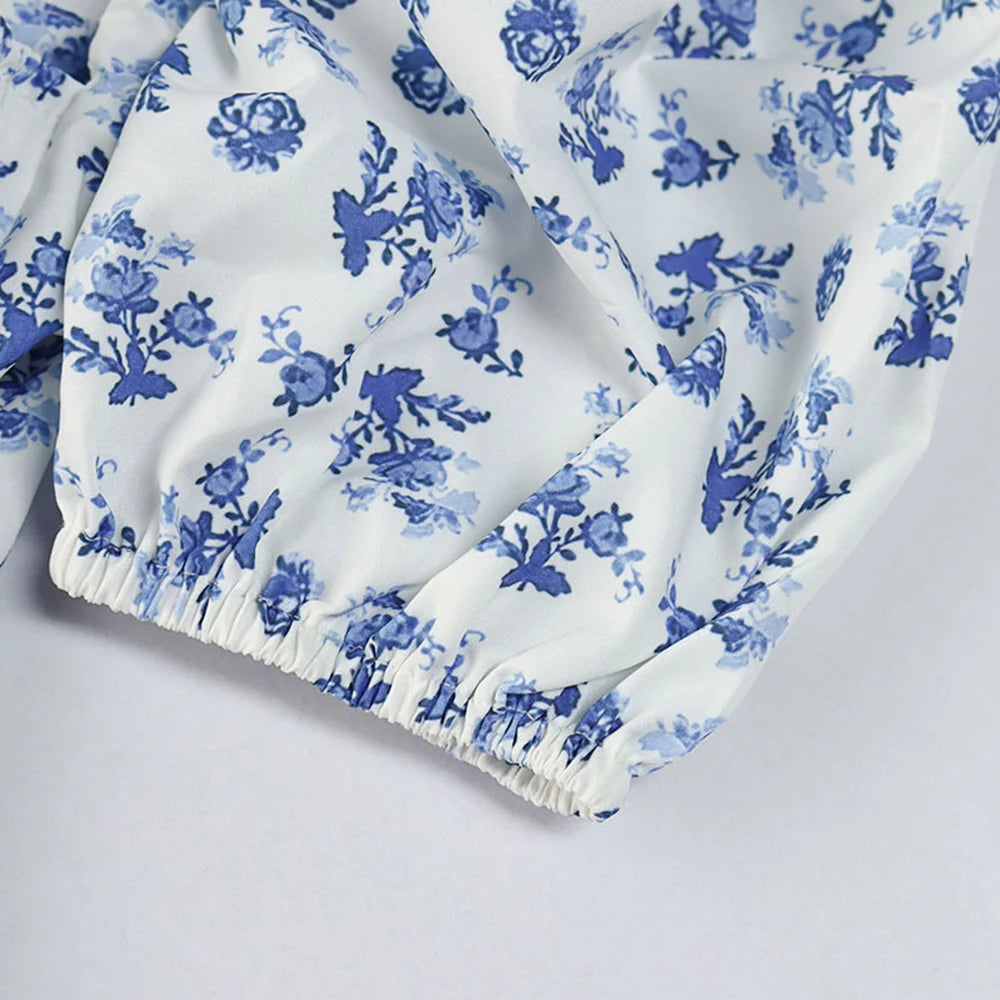 Vestido Largo Floral con Mangas Abullonadas – Estilo Bohemio y Elegancia de Verano (Cuello Cuadrado, Corte A, Talla S–XL)