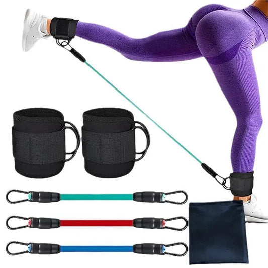 Ankle Resistance Bands with Cuffs Ankle Bands for Working Out Ankle Resistance Band Glutes Workout Equipment Butt Exercise Fitne NovaVital Default Title