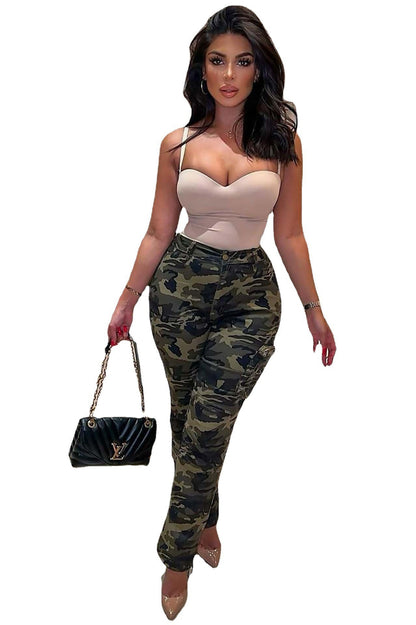Jeans VitalUrban – Camuflaje · Cintura Alta · Estilo Workwear Jeans / Pantalones Mujer Mi tienda Army Green L