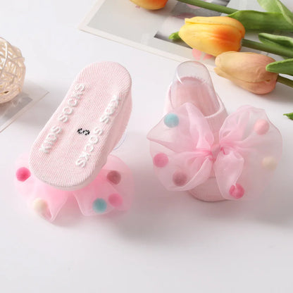 🧦 Medias Antideslizantes para Bebé – Algodón Suave, Moño Decorativo, Primavera/Otoño bebe NovaVitalShop