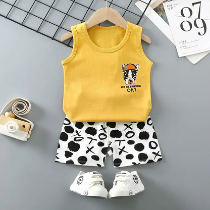 👕 Conjunto de Verano para Bebé – Camiseta y Shorts, Estilo Deportivo Unisex