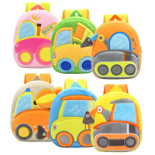 Mochila Infantil 3D Excavadora – Vehículo de Ingeniería para Niños 2–4 Años (Espalda Reforzada) accesorios NovaVitalShop