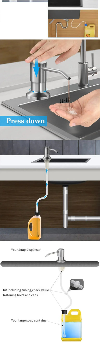 Dispensador Jabón VitalSteel - Acero Inoxidable 500ml Fregadero Cocina Premium NovaVitalShop