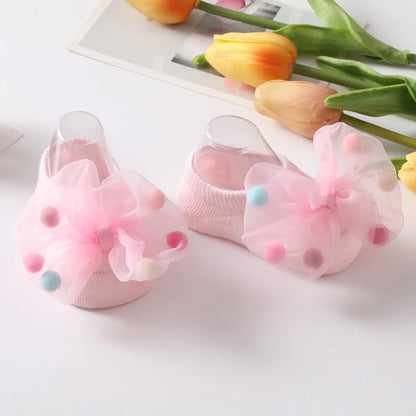🧦 Medias Antideslizantes para Bebé – Algodón Suave, Moño Decorativo, Primavera/Otoño bebe NovaVitalShop