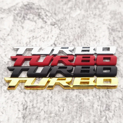 Emblema 3D Turbo Boost – Sticker Metálico Cromado para Auto y Moto (9.7 × 1.1 cm, Adhesivo 3M) auto NovaVitalShop