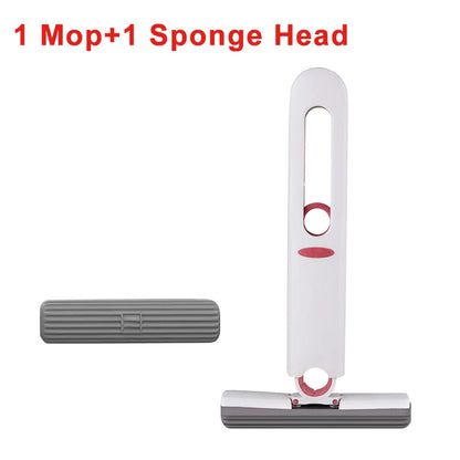 Mini Mop Plegable con Exprimido Automático – Compacto, Absorbente y Versátil para Hogar, Oficina y Auto accesorios NovaVitalShop 1 Mop-1 extra Sponge