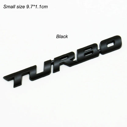 Emblema 3D Turbo Boost – Sticker Metálico Cromado para Auto y Moto (9.7 × 1.1 cm, Adhesivo 3M) auto NovaVitalShop Black
