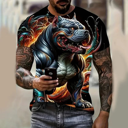 Camiseta VitalBeast Hombre – Estampado 3D Animal Print, Estilo Urbano Salvaje, Diseño Tigre/Lobo (S–2XL) Camisetas Hombre NovaVitalShop C01-SI0412 XXS