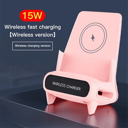 15W Wireless Charger Stand – Fast Charging Phone Holder for Desk, Nightstand & Office accesorios NovaVitalShop