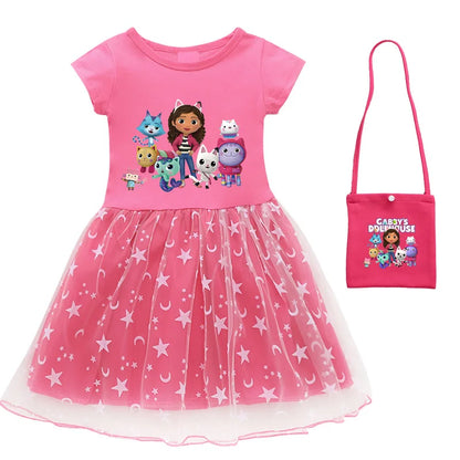 👗 Vestido de Verano Gabby’s Dollhouse – Princesa, Cosplay, con Bolso y Diadema Vestidos Infantiles NovaVitalShop Dress B 1 CHINA 110