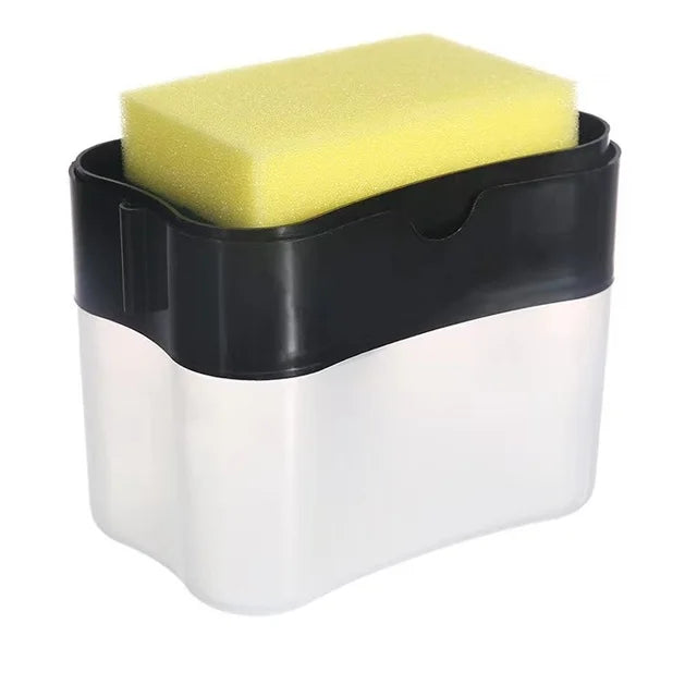 Dispensador Jabón VitalWash - 2 en 1 con Porta Esponja Cocina y Limpieza NovaVitalShop Black