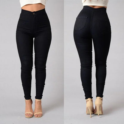 Jeans Skinny Mujer – Tiro Alto, Blanco & Negro, Estilo Vintage Sexy Casual (XS–2XL) Jeans Skinny Mujer NovaVitalShop