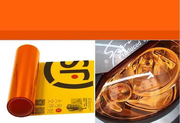 Film Vinílico Ahumado Transparente – 30 × 60 cm para Faros, Luces Traseras y Antiniebla (Autoadhesivo, Removible) auto NovaVitalShop Orange