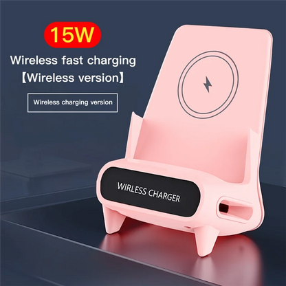 15W Wireless Charger Stand – Fast Charging Phone Holder for Desk, Nightstand & Office accesorios NovaVitalShop