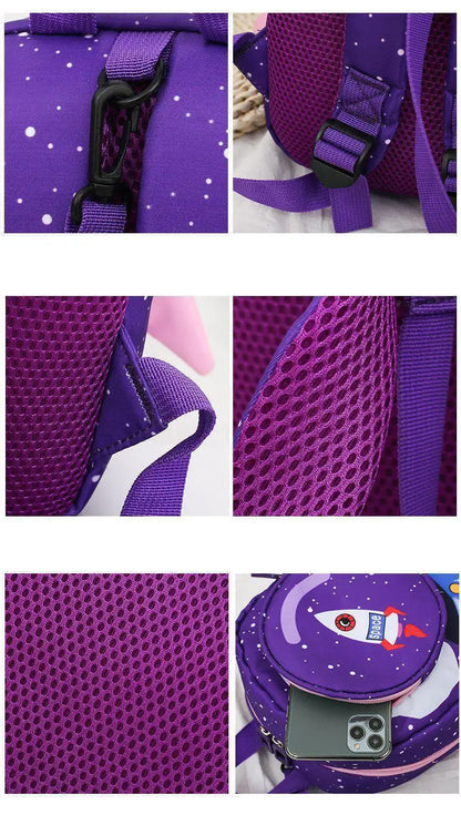 Mochila Infantil Cartoon – Mini Backpack con Correa de Seguridad para Niños y Niñas (2–6 años)