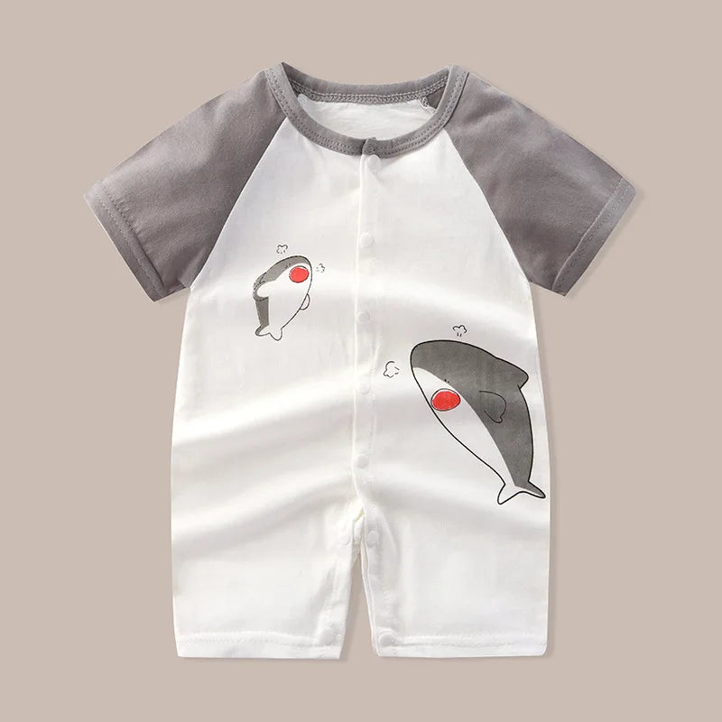 👶 Enterito de Verano para Bebé – Estampado Animal, Sin Mangas, Unisex