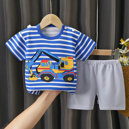 👕 Conjunto de Verano para Bebé – Camiseta y Shorts, Estilo Deportivo Unisex