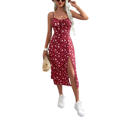 🌺 Vestido Floral de Verano – Tirantes Finos y Abertura Sexy leggings mujer NovaVitalShop A S