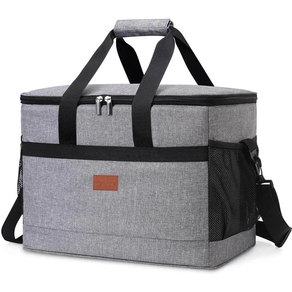 32L Large Soft Cooler Bag with Hard Liner Grey Camping & Hiking OBA