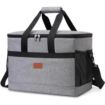 32L Large Soft Cooler Bag with Hard Liner Grey Camping & Hiking OBA