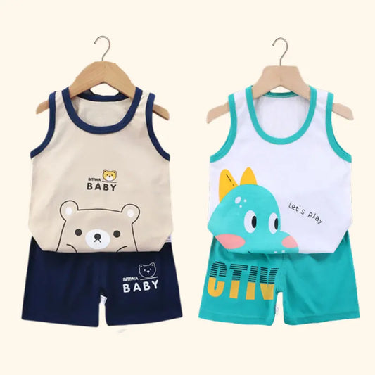 🧒 CottonPlay Vest Set – Conjunto Infantil de Verano 2 Piezas Conjuntos Infantiles / Ropa Deportiva Infantil / Sets 2 Piezas NovaVitalShop