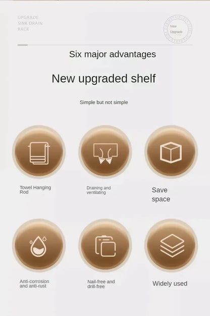 Estante de Cocina Multifuncional – Organizador de Trapos, Especias y Escurridor sin Taladro | Accesorio para Fregadero y Grifo Organizadores de cocinas NovaVitalShop