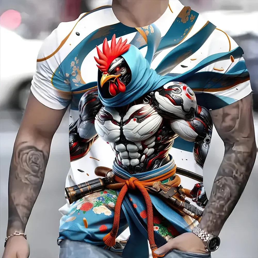 Camiseta VitalBeast Hombre – Estampado 3D Animal Print, Estilo Urbano Salvaje, Diseño Tigre/Lobo (S–2XL) Camisetas Hombre NovaVitalShop C01-SI0423 XL
