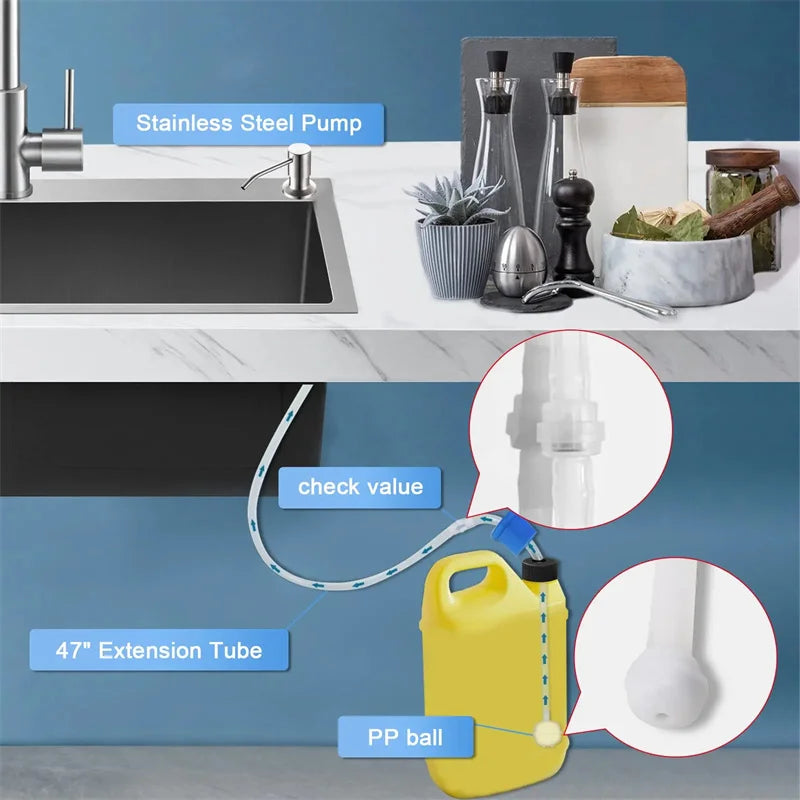 Dispensador Jabón VitalSteel - Acero Inoxidable 500ml Fregadero Cocina Premium NovaVitalShop