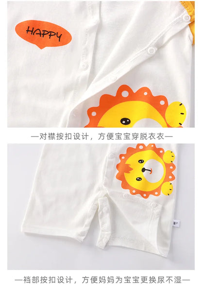 👶 Enterito de Verano para Bebé – Estampado Animal, Sin Mangas, Unisex bebe NovaVitalShop