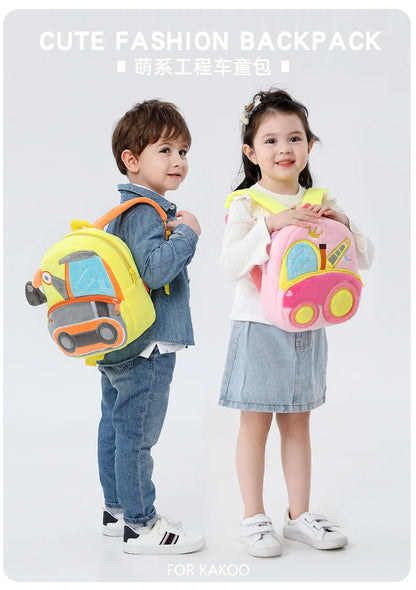 Mochila Infantil 3D Excavadora – Vehículo de Ingeniería para Niños 2–4 Años (Espalda Reforzada) accesorios NovaVitalShop