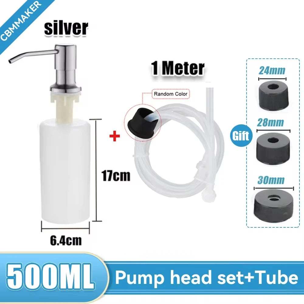 Dispensador Jabón VitalSteel - Acero Inoxidable 500ml Fregadero Cocina Premium NovaVitalShop set3-silver-500ml