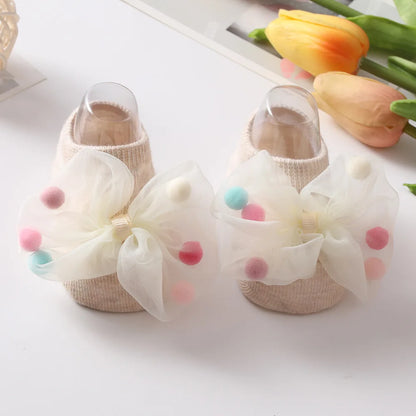 🧦 Medias Antideslizantes para Bebé – Algodón Suave, Moño Decorativo, Primavera/Otoño bebe NovaVitalShop