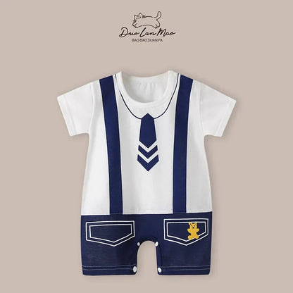 👶 Enteritos de Verano para Bebés – Diseño Cartoon, Manga Corta, 0–2 Años bebe NovaVitalShop DP pocket tie 3M