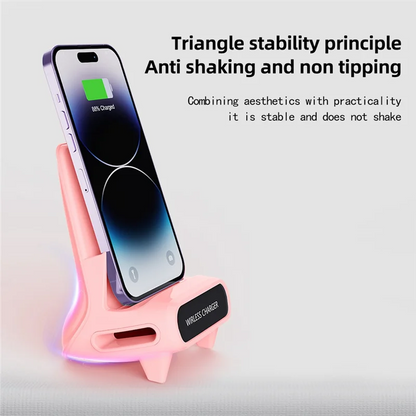 15W Wireless Charger Stand – Fast Charging Phone Holder for Desk, Nightstand & Office accesorios NovaVitalShop