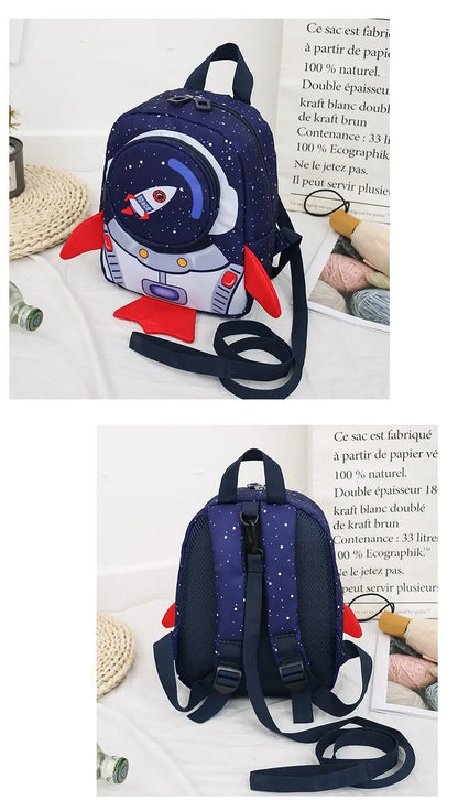 Mochila Infantil Cartoon – Mini Backpack con Correa de Seguridad para Niños y Niñas (2–6 años)