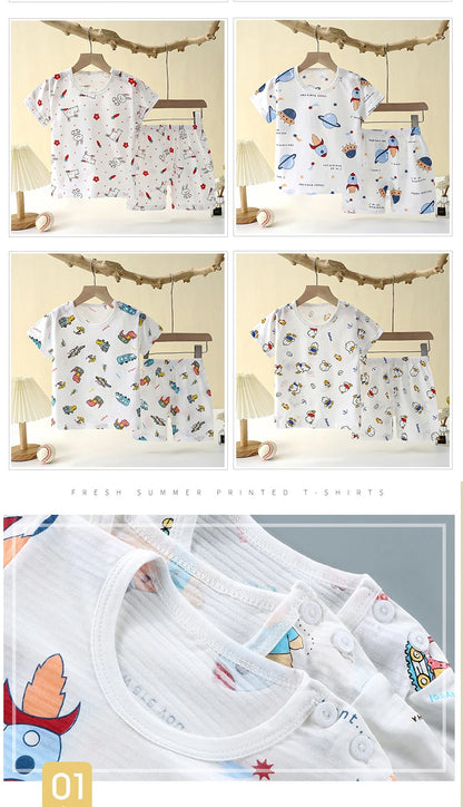 🧒 DreamCotton Sleep Set – Pijama Infantil de Verano 2 Piezas Conjuntos Infantiles / Ropa Deportiva Infantil / Sets 2 Piezas NovaVitalShop