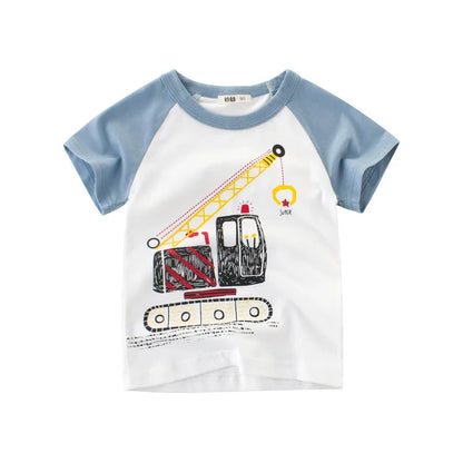👕 Camisetas Infantiles de Verano OLEKID 2025 – Estampado de Dibujos Animados, Manga Corta, Niños 2–8 Años bebe NovaVitalShop