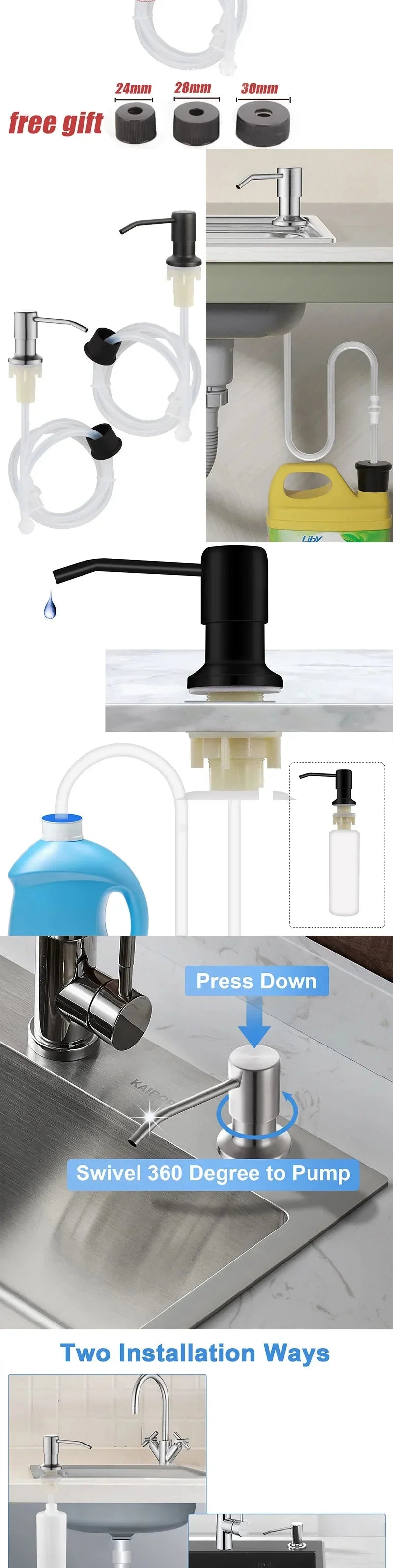 Dispensador Jabón VitalSteel - Acero Inoxidable 500ml Fregadero Cocina Premium NovaVitalShop