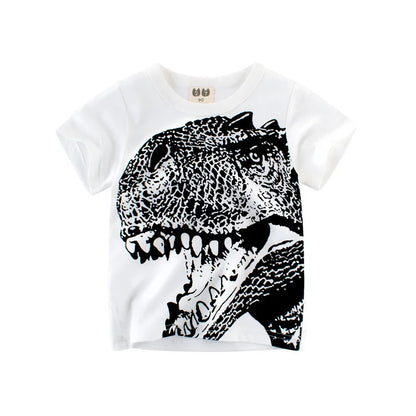 👕 Camisetas Infantiles de Verano OLEKID 2025 – Estampado de Dibujos Animados, Manga Corta, Niños 2–8 Años