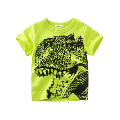 👕 Camisetas Infantiles de Verano OLEKID 2025 – Estampado de Dibujos Animados, Manga Corta, Niños 2–8 Años