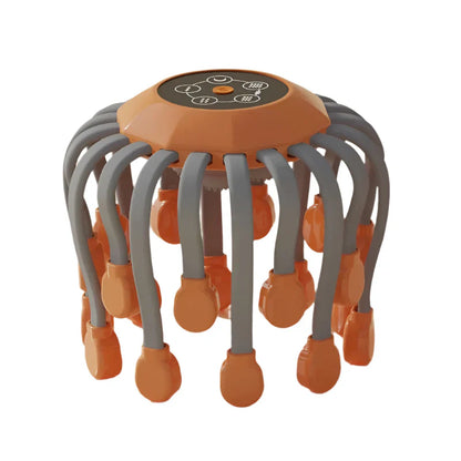 Masajeador de Cuero Cabelludo con 20 Puntas y Terapia de Luz Roja – Estilo Pulpo, Color Naranja Health & Beauty > Massage OBA