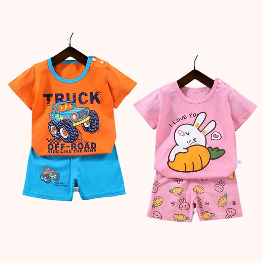 🧒 SunnyTwins Cotton Set – Ropa Infantil de Verano 2 Piezas Conjunto 2 Piezas Niños NovaVitalShop
