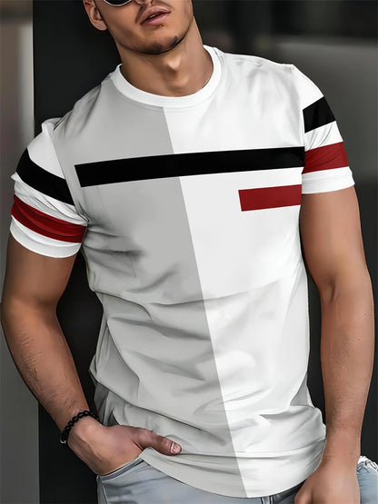 Camiseta VitalClassic Hombre – Oversized, Rayas Modernas, Cuello Redondo, Estilo Casual Verano Transpirable (S–2XL) Camisetas Vintage NovaVitalShop