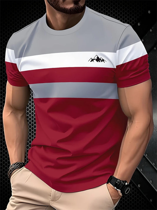Camiseta VitalClassic Hombre – Oversized, Rayas Modernas, Cuello Redondo, Estilo Casual Verano Transpirable (S–2XL) Camisetas Vintage NovaVitalShop