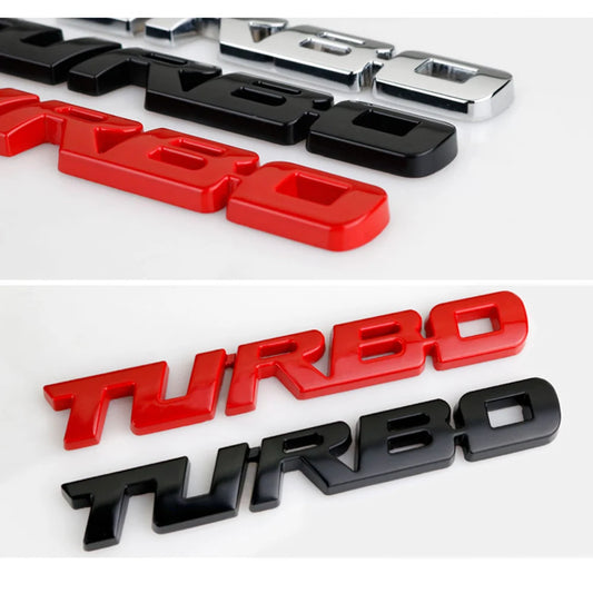 Emblema 3D Turbo Boost – Sticker Metálico Cromado para Auto y Moto (9.7 × 1.1 cm, Adhesivo 3M) auto NovaVitalShop