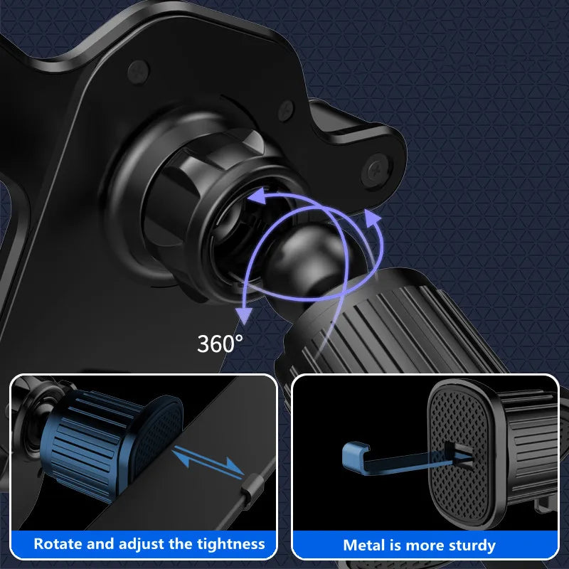 Soporte de Teléfono por Gravedad para Auto – Montaje en Ventilación, Compatible con Móviles de 4.7–7" (iPhone, Samsung, Xiaomi) auto NovaVitalShop
